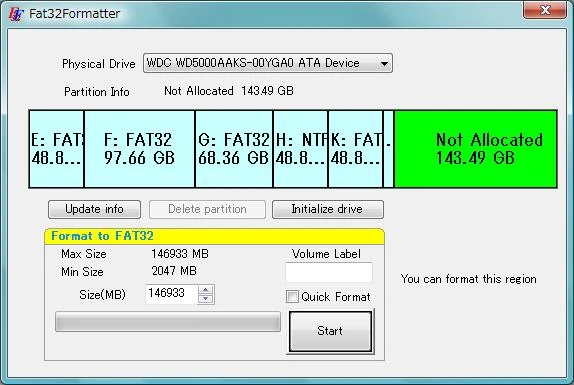 برنامج Fat32 Formatter